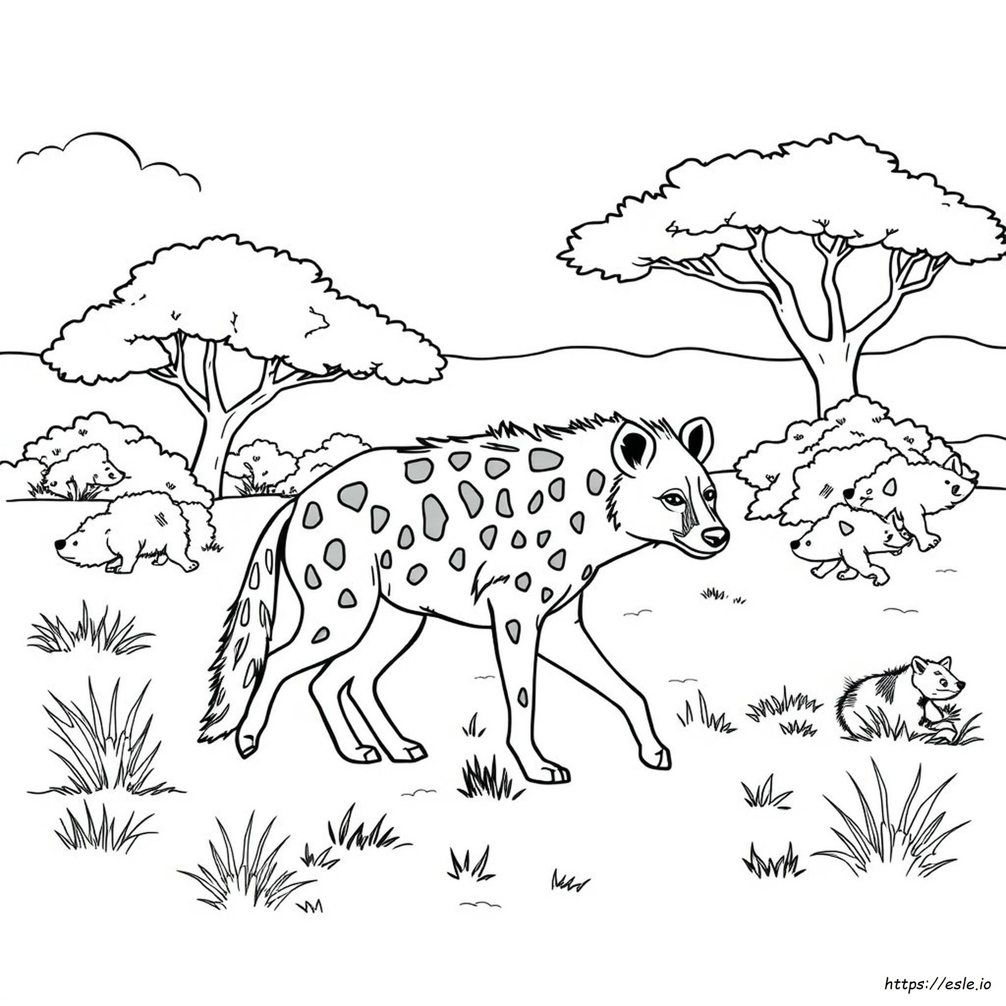 Hyena Colouring Pages