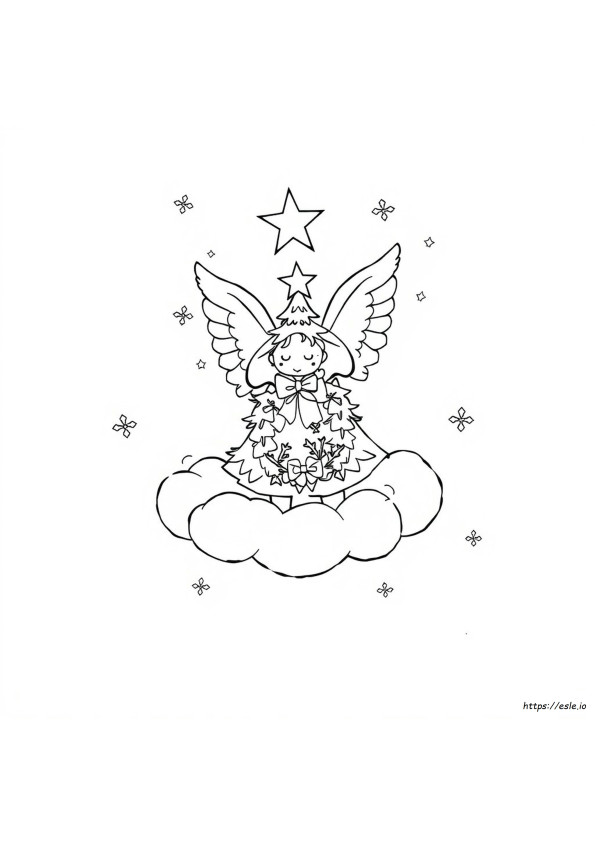 Simple Christmas Angel Coloring Pages