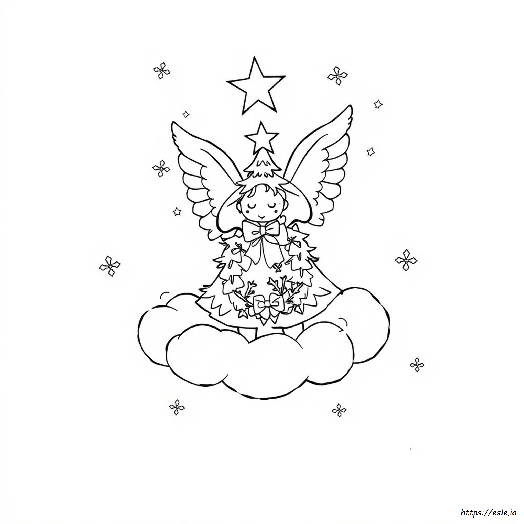 Simple Christmas Angel Coloring Pages