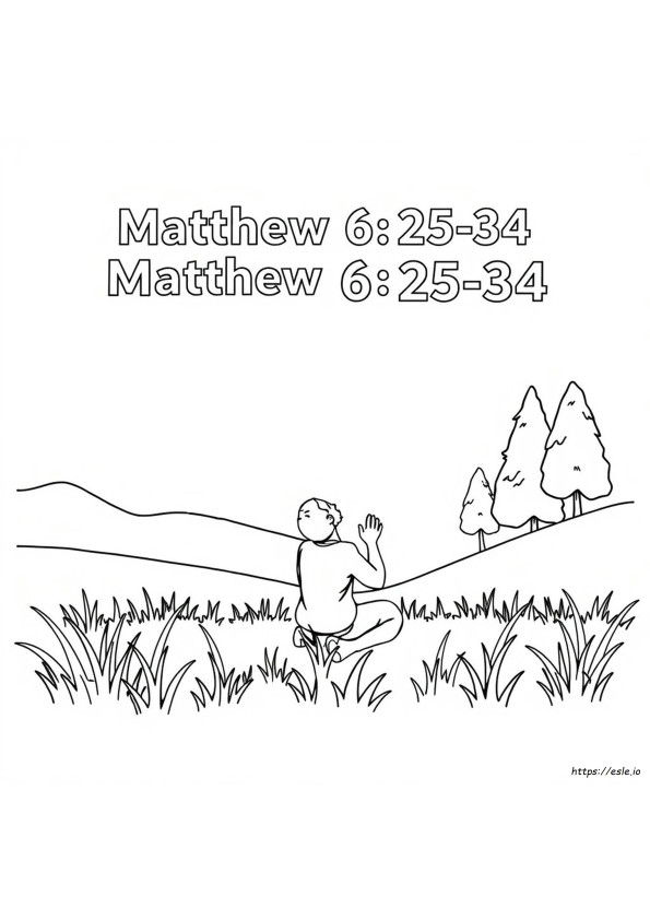 Matthew 6 25 34 Coloring Page