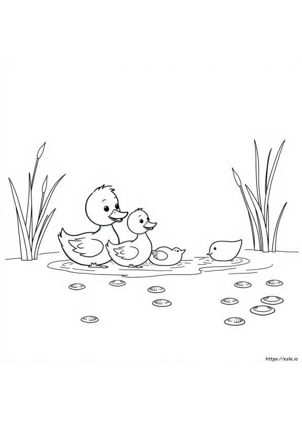 Duck Family Coloring Pages