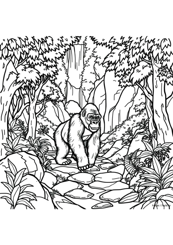Coloriage Gorille Des Montagnes