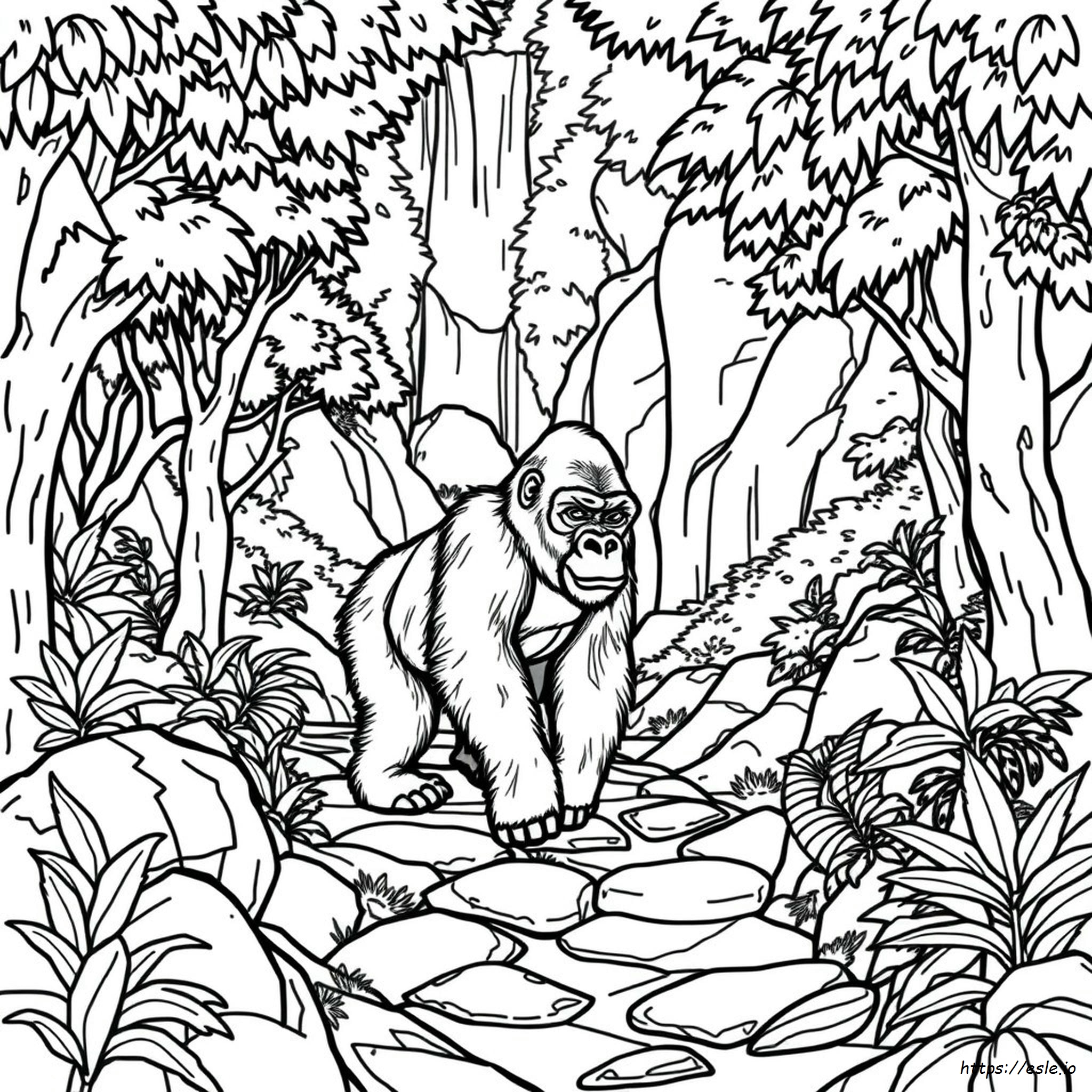 Mountain Gorilla Coloring Page