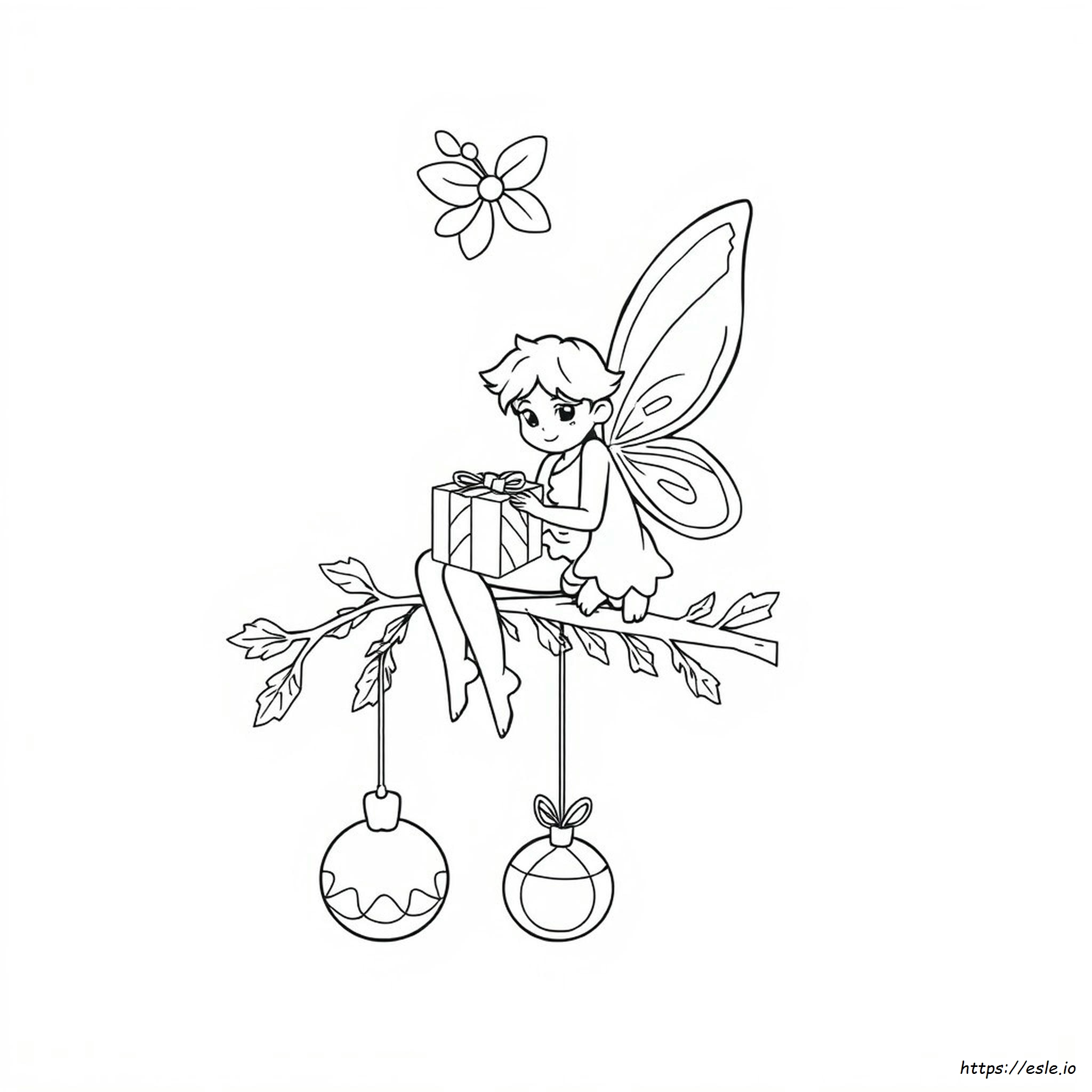 Coloriage Fée De Noël