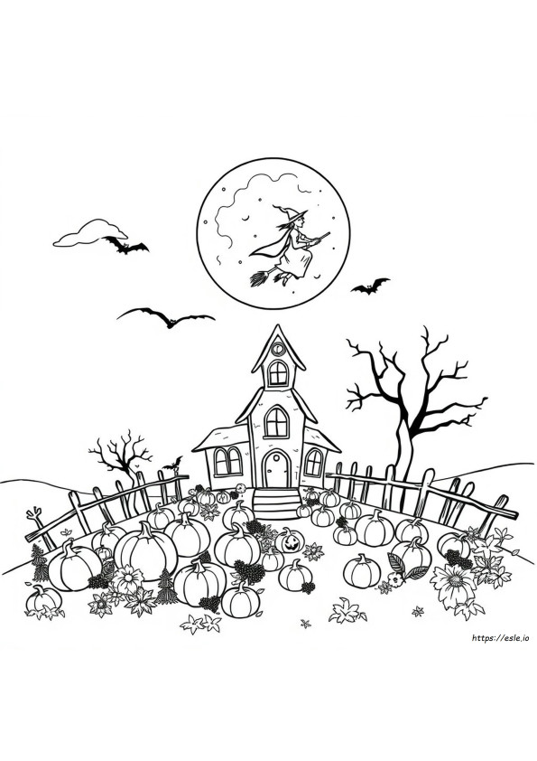 複雑なハロウィン 塗り絵