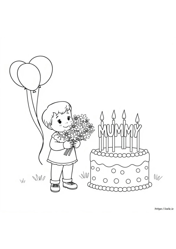 Happy Birthday Mummy Colouring Pages