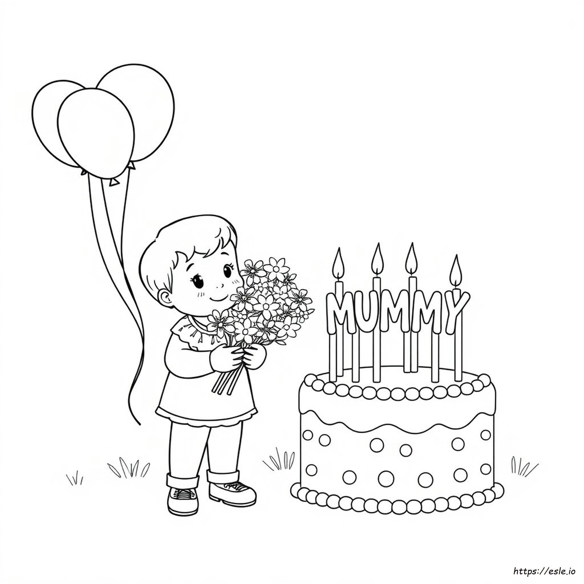 Happy Birthday Mummy Colouring Pages