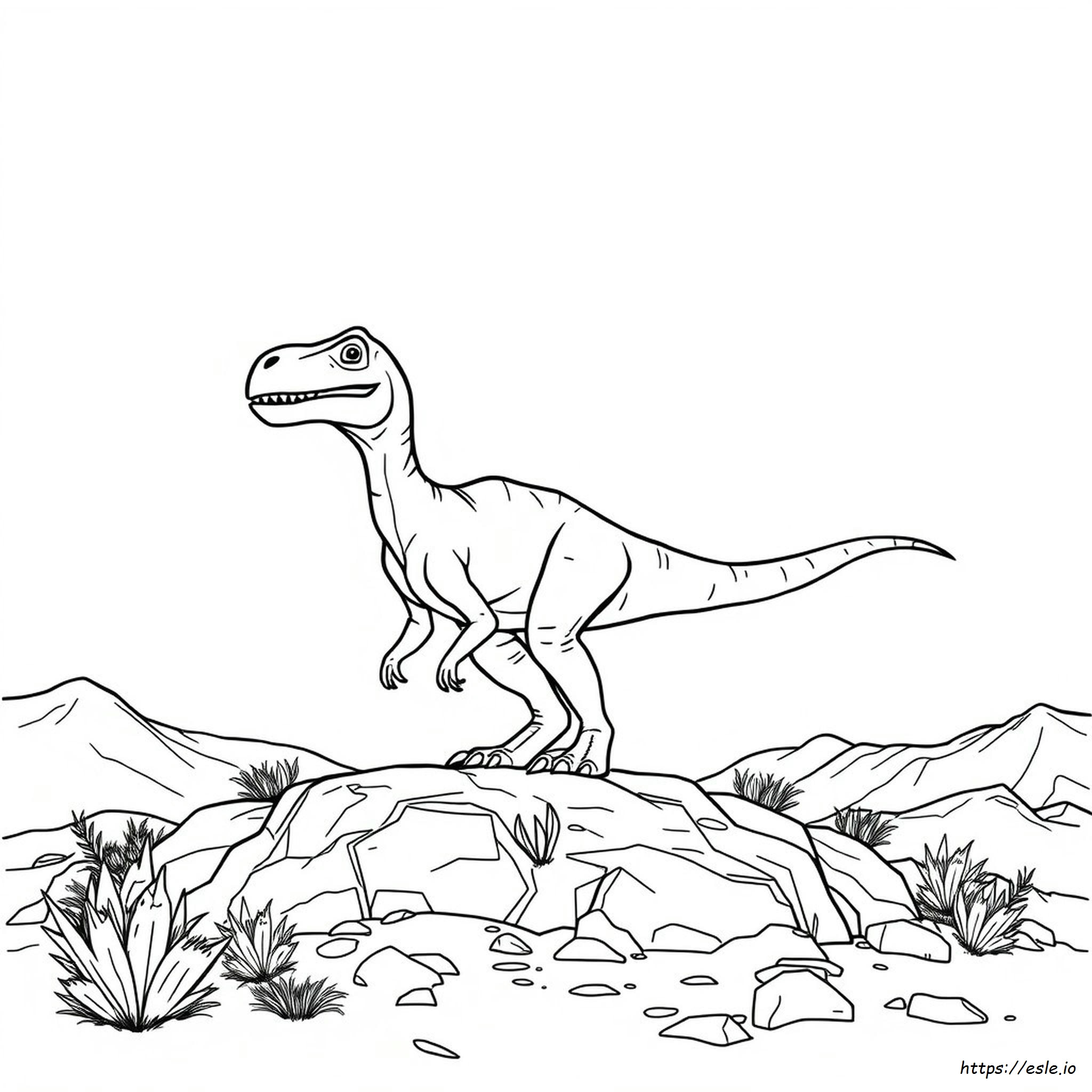 Printable Blue Velociraptor Coloring Page