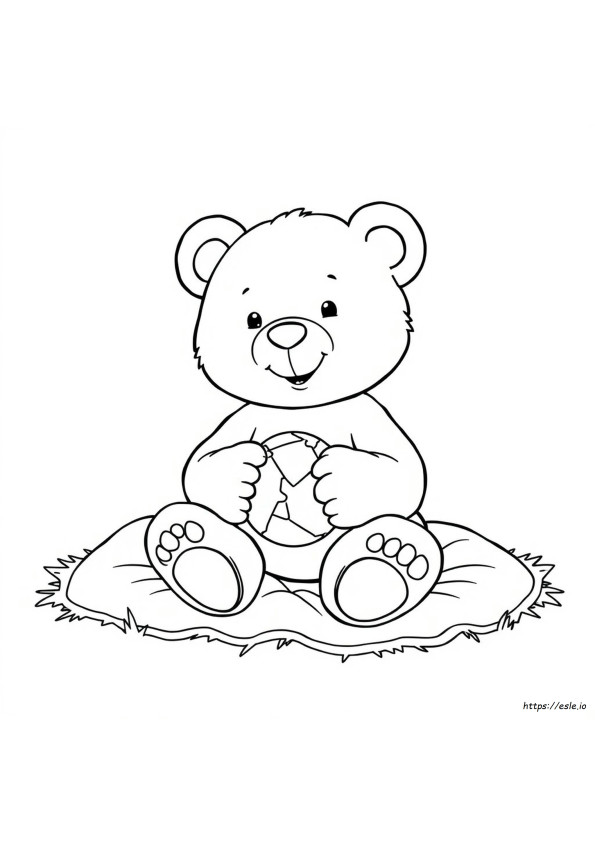 かわいいテディベアのぬりえ