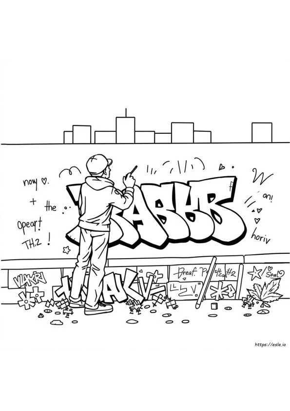 Kolay Grafiti Boyama Sayfaları
