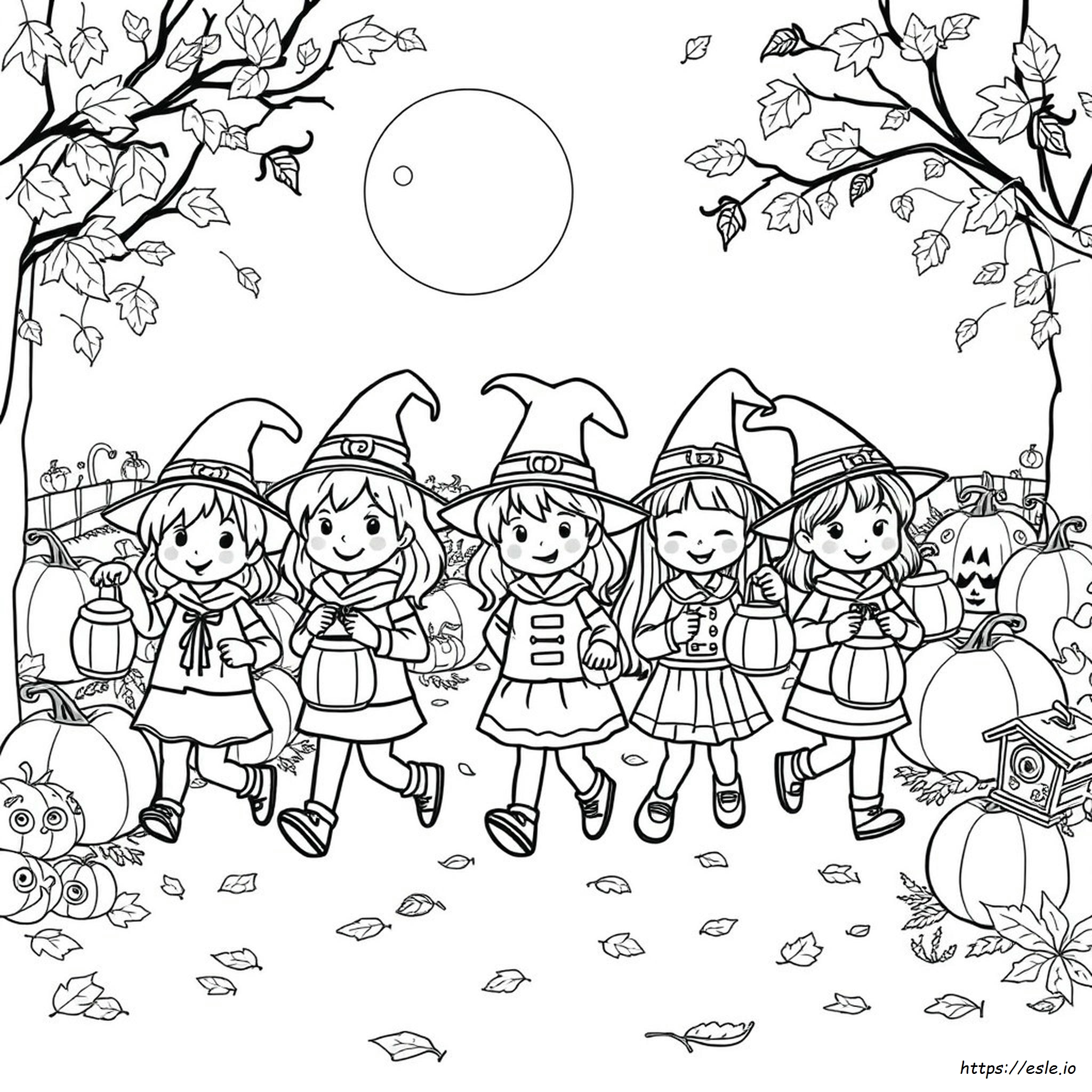Halaman Mewarnai Anak-Anak Halloween