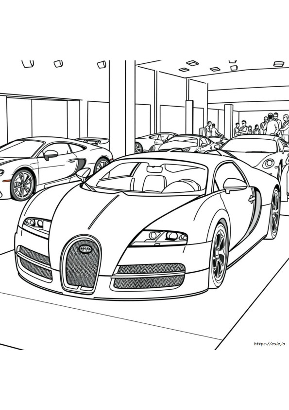 Bugatti Veyron Supercar Sports Car Coloring Pages