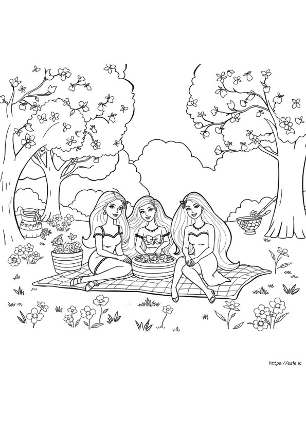 Barbie Family Colouring Pages