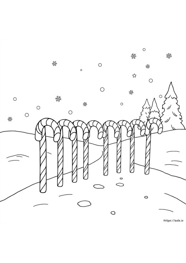 Candy Cane Lane Coloring Page