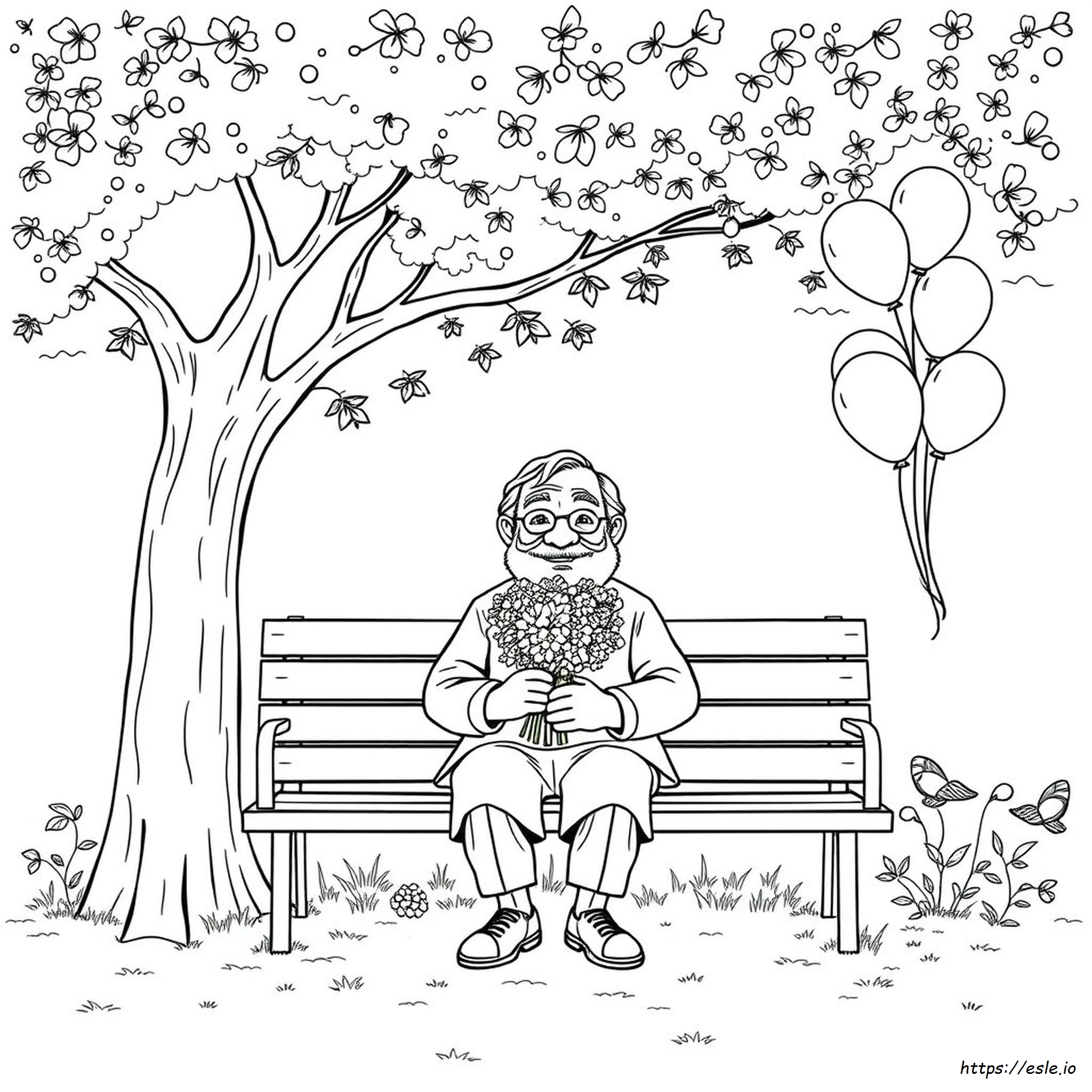 Día Del Padre Feliz Abuelo: Páginas Para Colorear