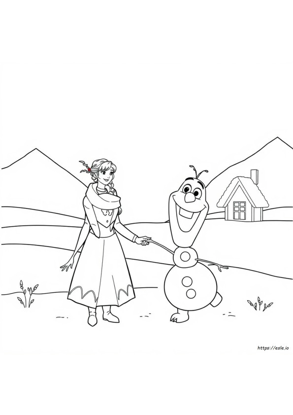 Anna Ve Olaf Boyama Sayfaları