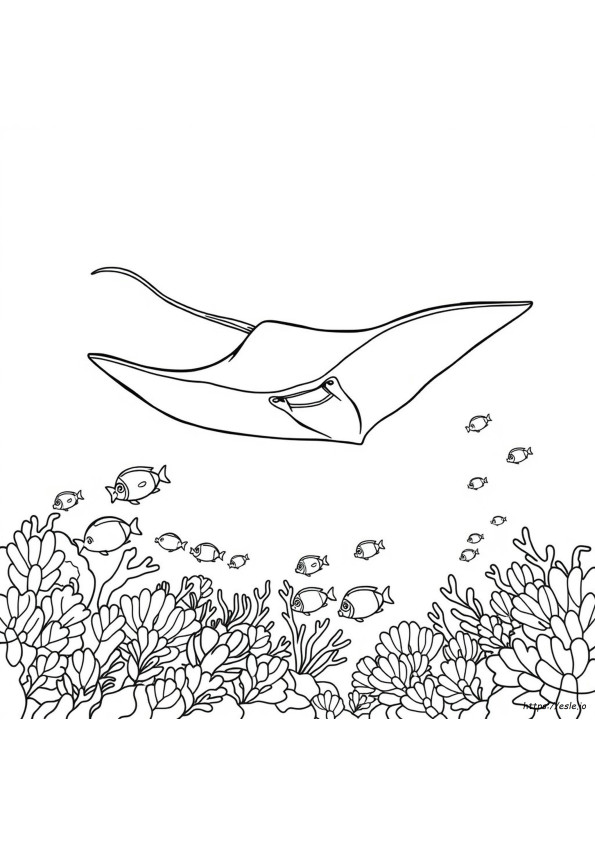 Mantarraya Para Colorear
