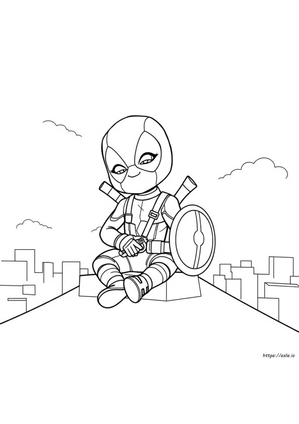Coloriage BAby Deadpool  Imprimer