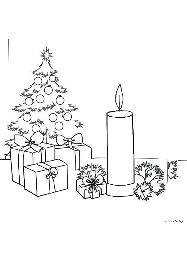 Christmas Candle Coloring Sheet