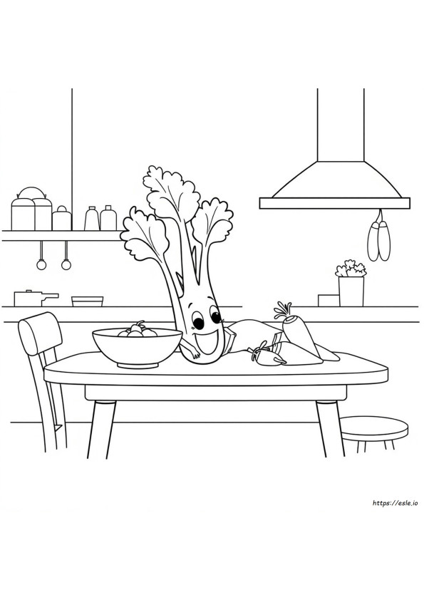 Celery Colouring Pages