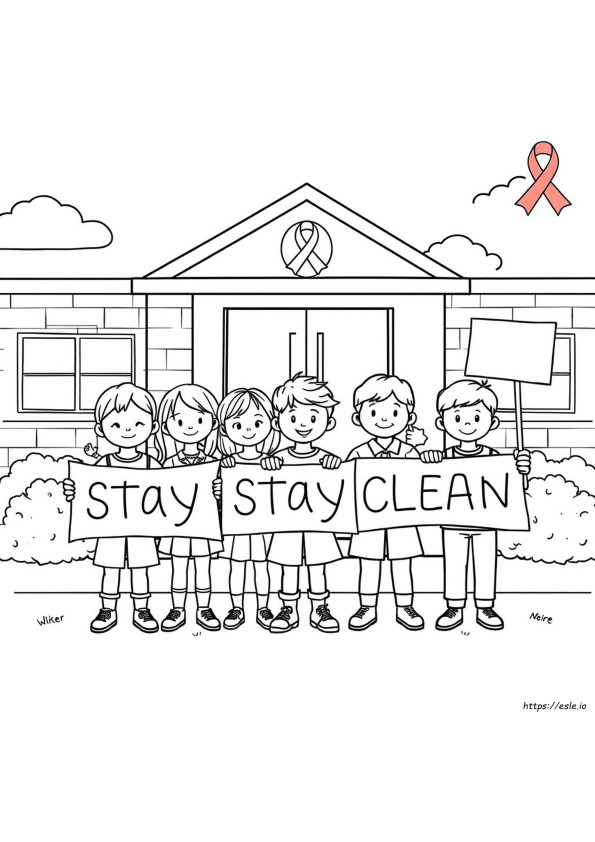 Free Coloring Pages For Red Ribbon Week