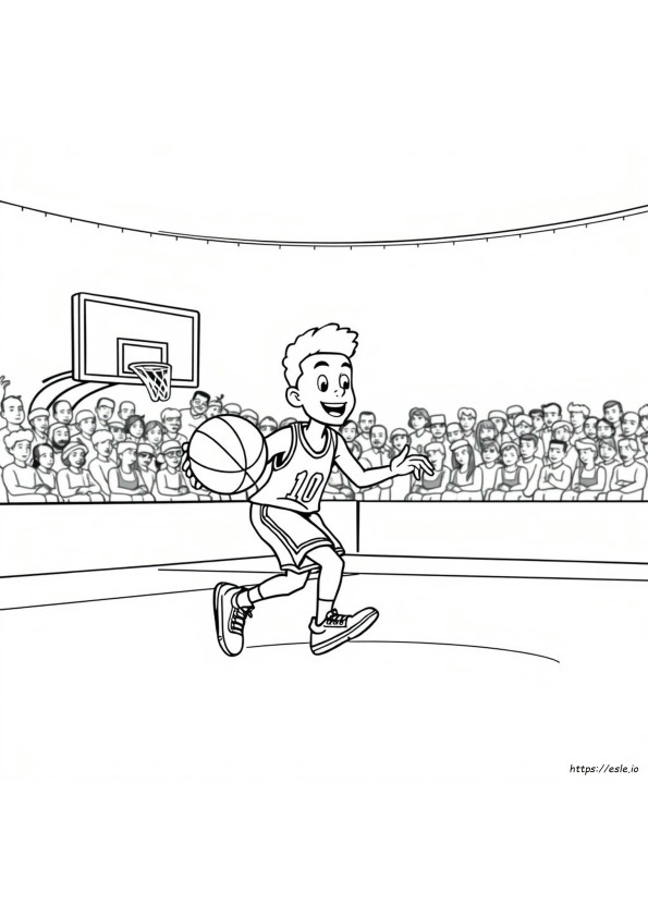 Gambar Mewarnai Bola Basket Kartun