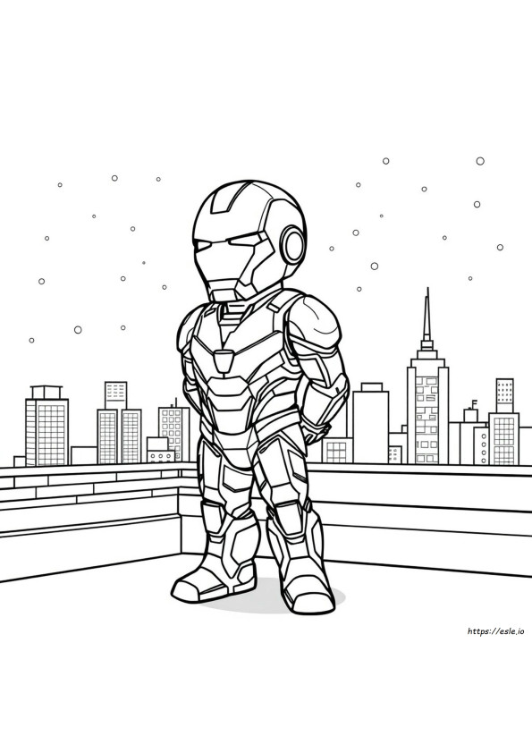 Cute Ironman Coloring Page