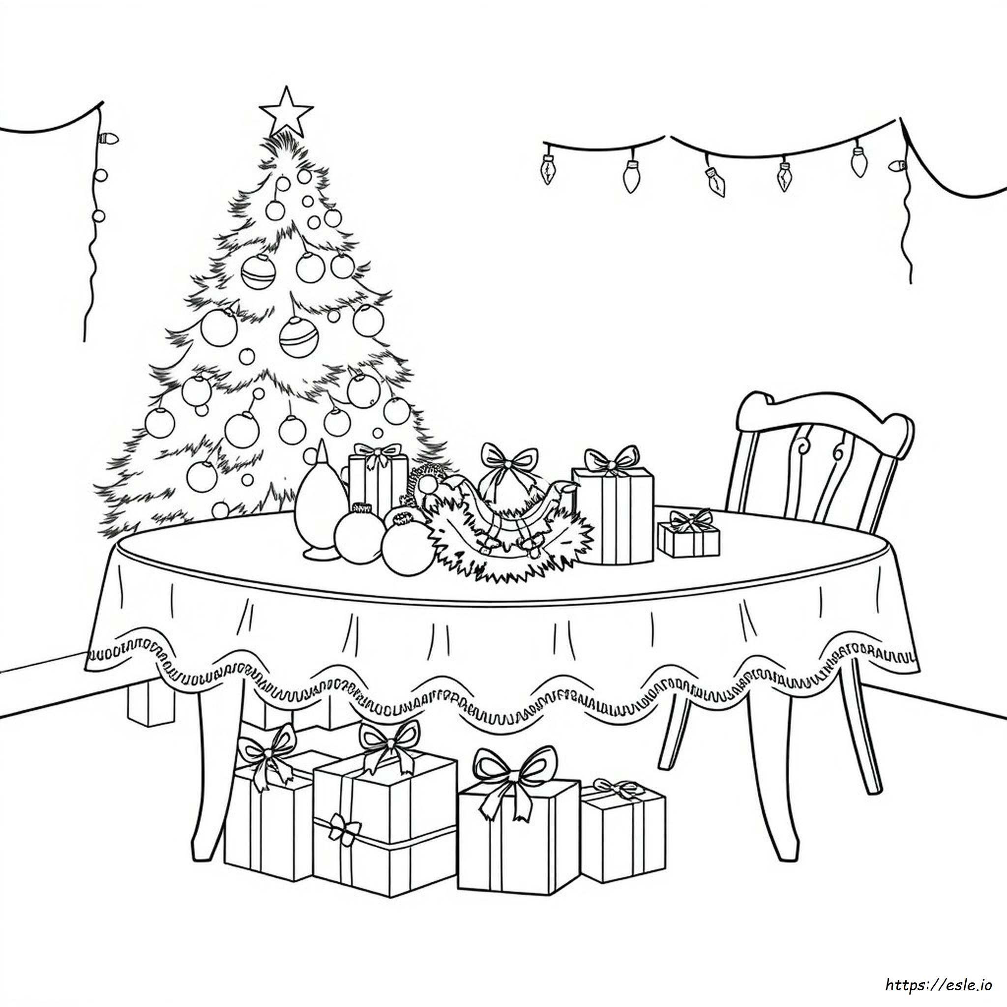 クリスマス ぬりえ テーブルクロス