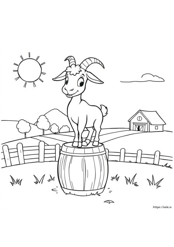 Geit Cartoon Kleurplaat