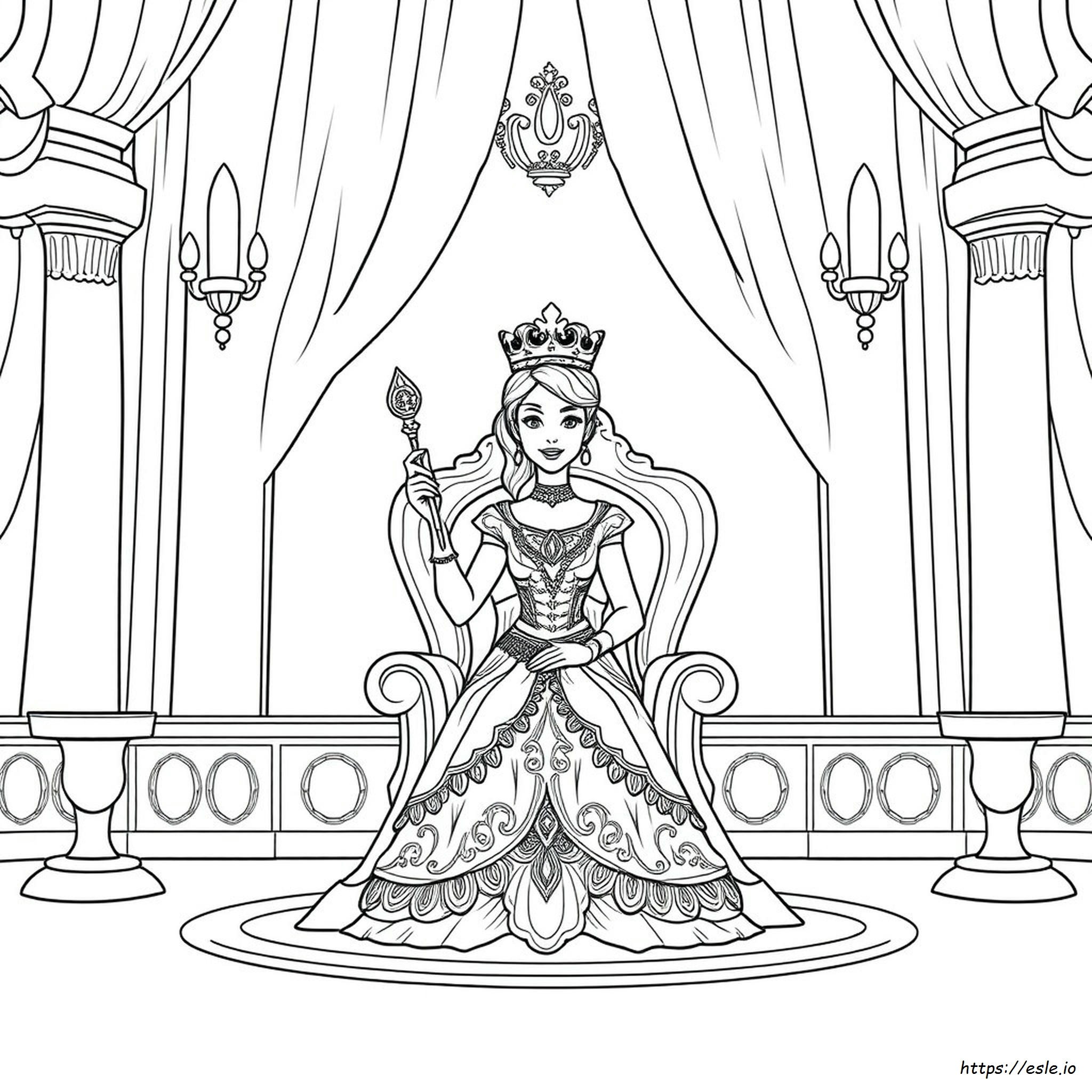 Majestic Queen Coloring Page
