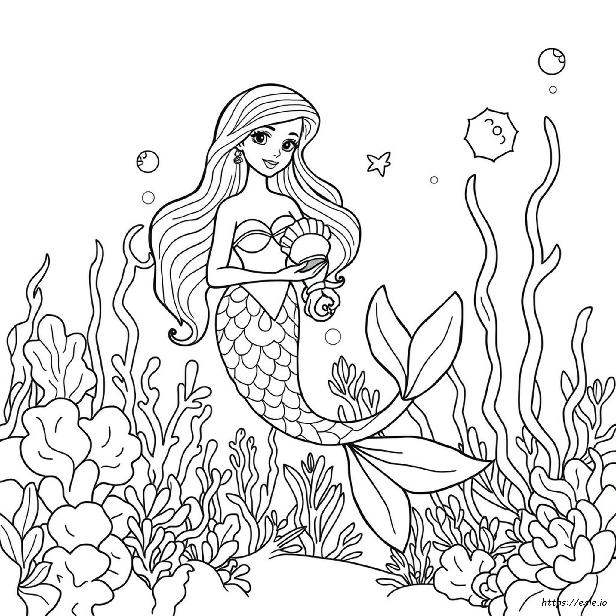 Hermosa Sirena Realista Dibujos Para Colorear De Sirenas