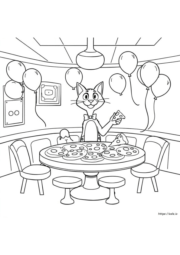 Coloriage Pete Le Chat Et Sa Pizza Party