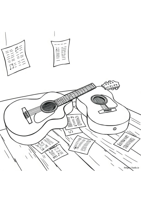 Printable Guitar Coloring Pages For Adults