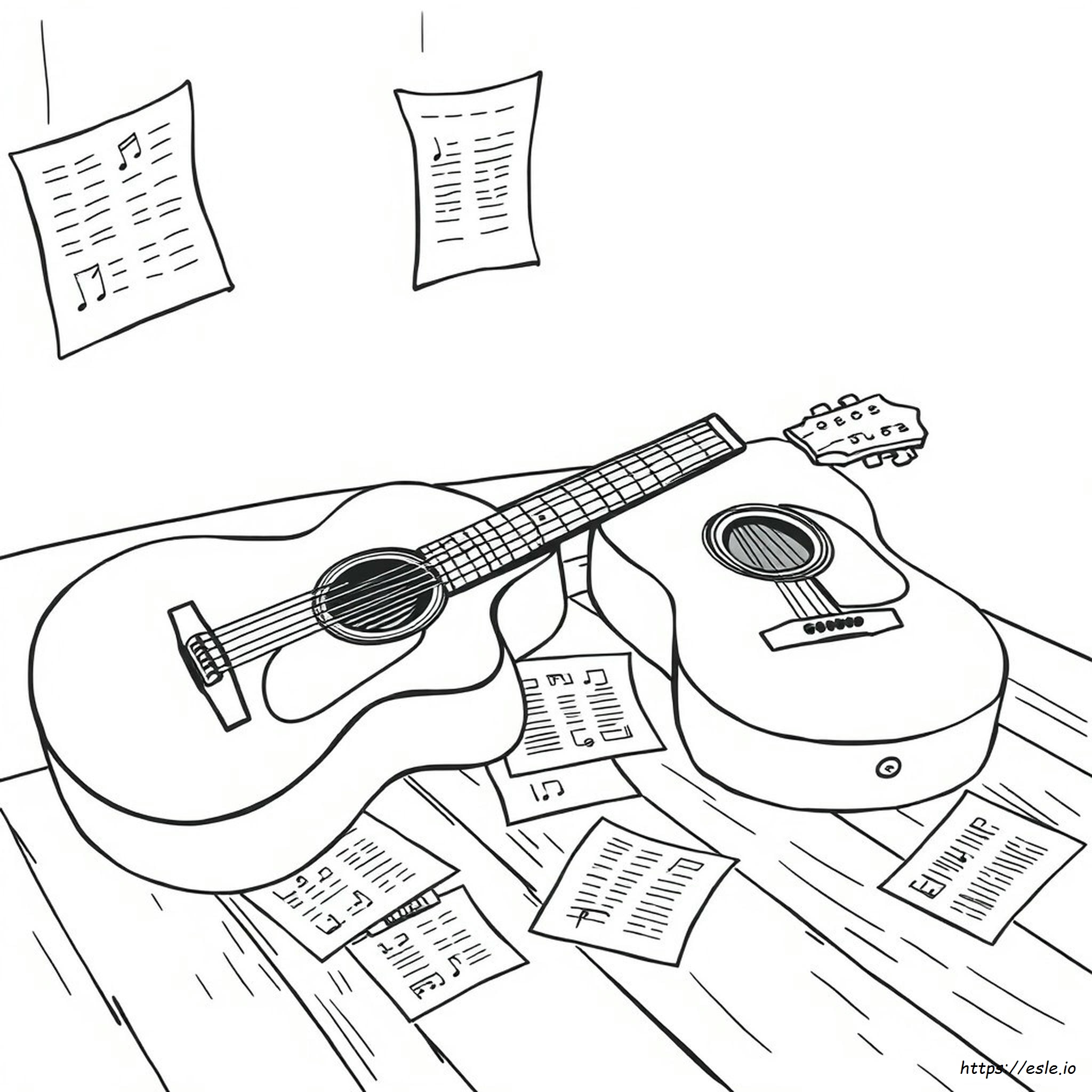 Printable Guitar Coloring Pages For Adults