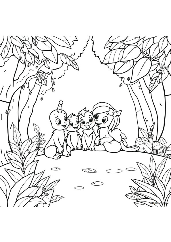 Green Rainbow Friends Coloring