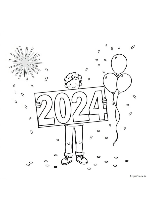 2024 Coloring Page Pdf