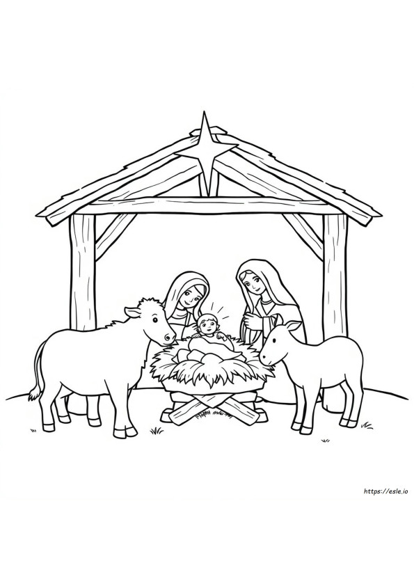 Manger Colouring Page