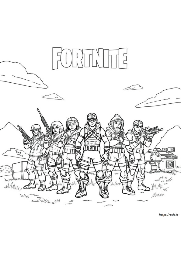 Karakter Fortnite Gambar Mewarnai