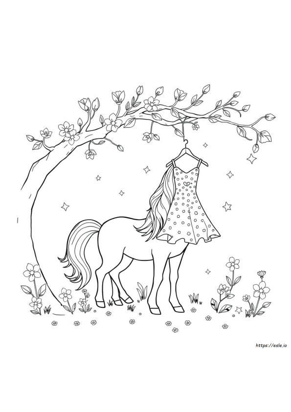 Unicorn Dress Coloring Pages