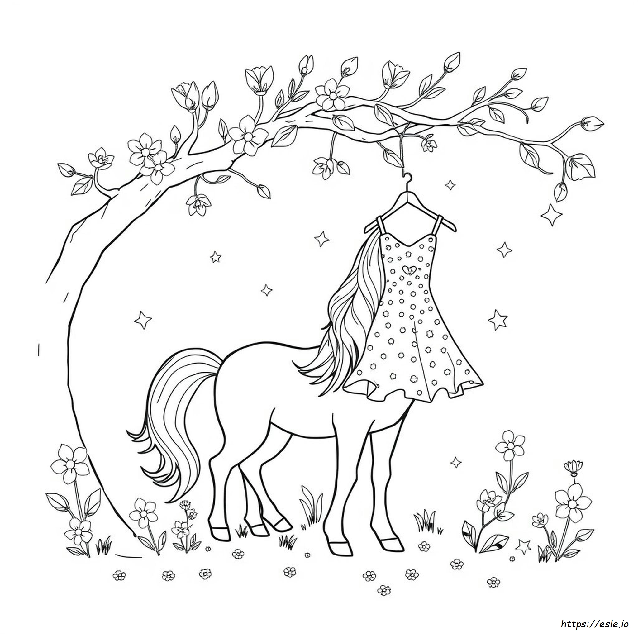 Unicorn Dress Coloring Pages