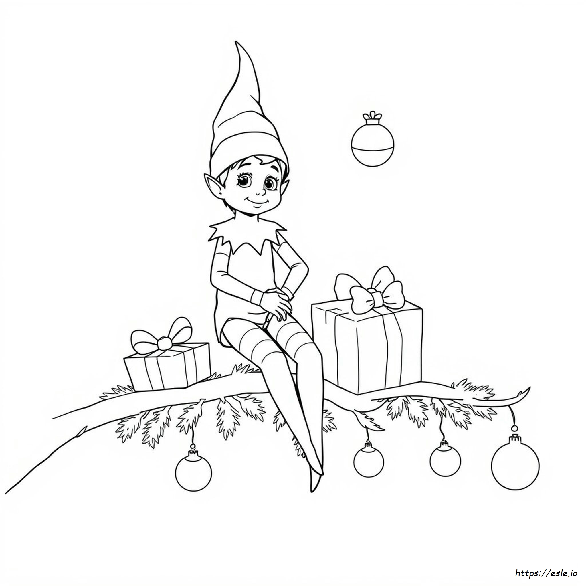 Elf On The Shelf Printable Colouring Pages