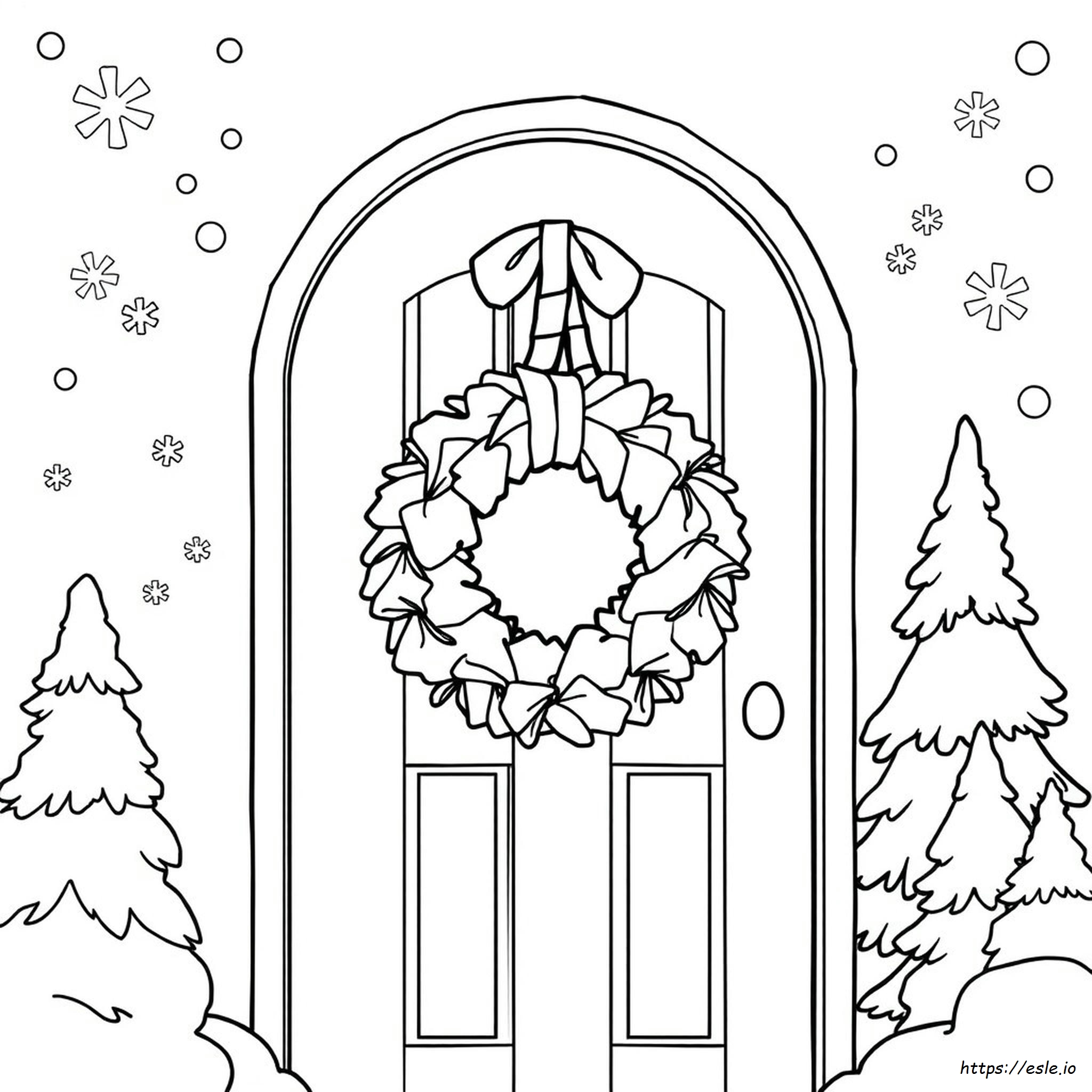 Winter Wreath Coloring Page