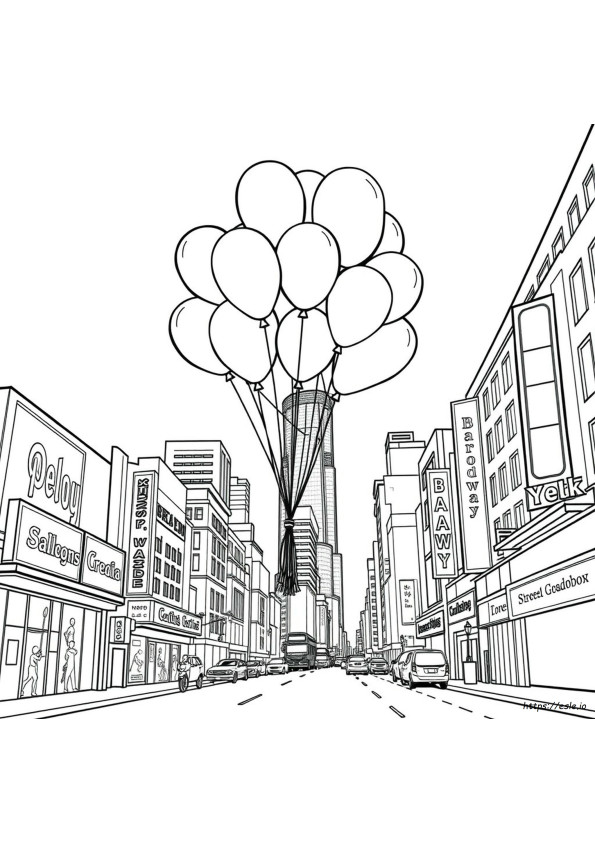 Coloriage Ballons Sur Broadway