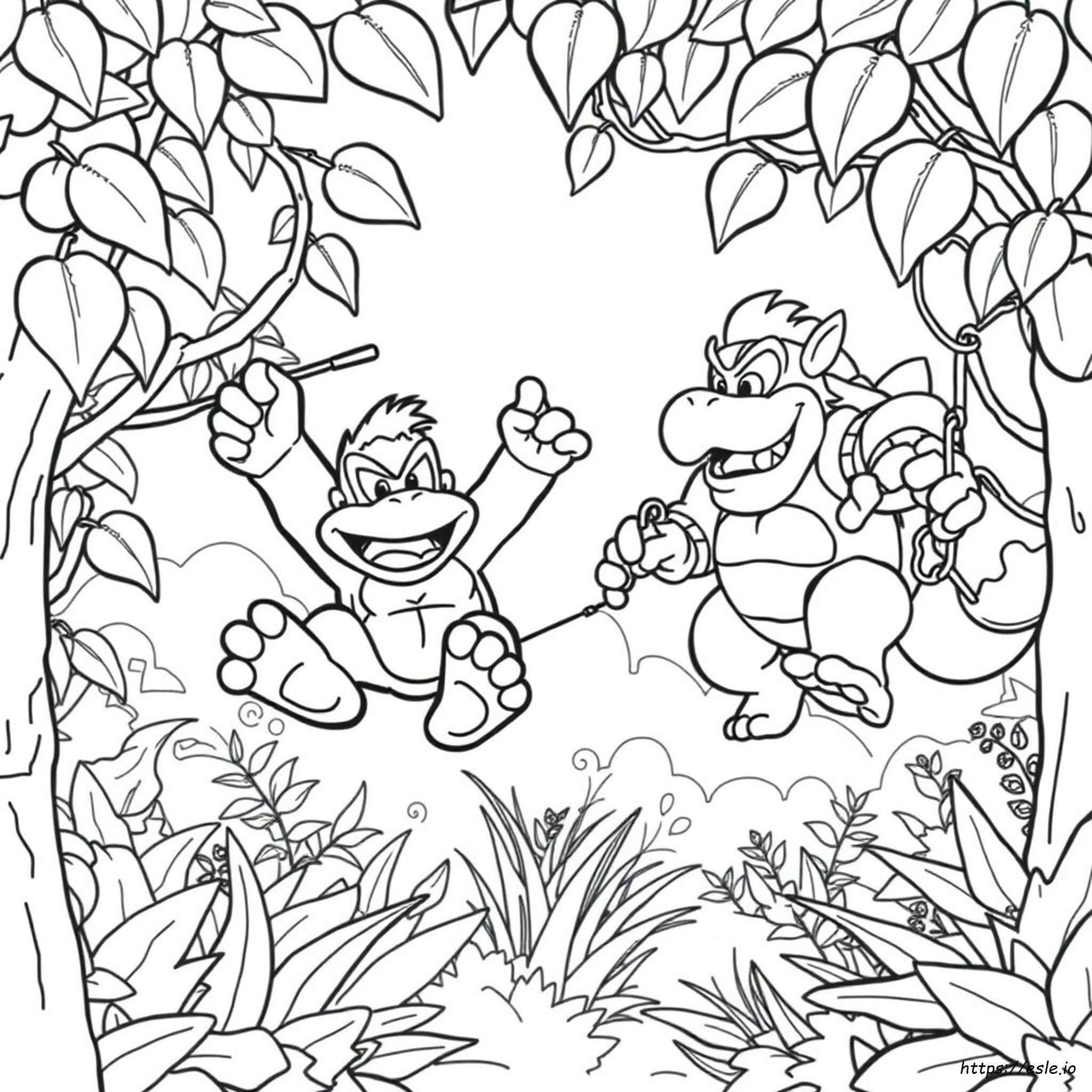 Donkey Kong And Bowser Coloring Pages