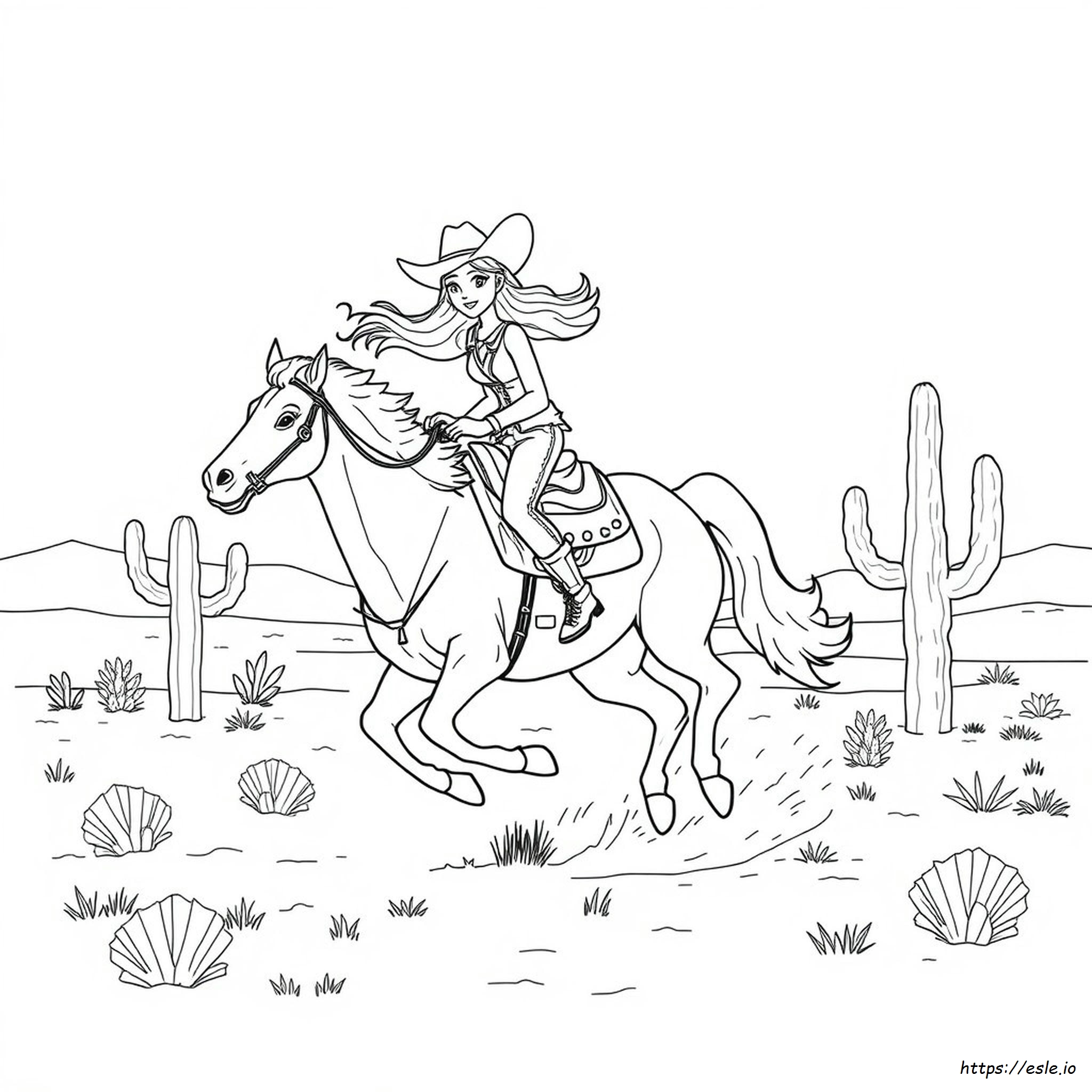 Cowgirl Del Selvaggio West Da Colorare
