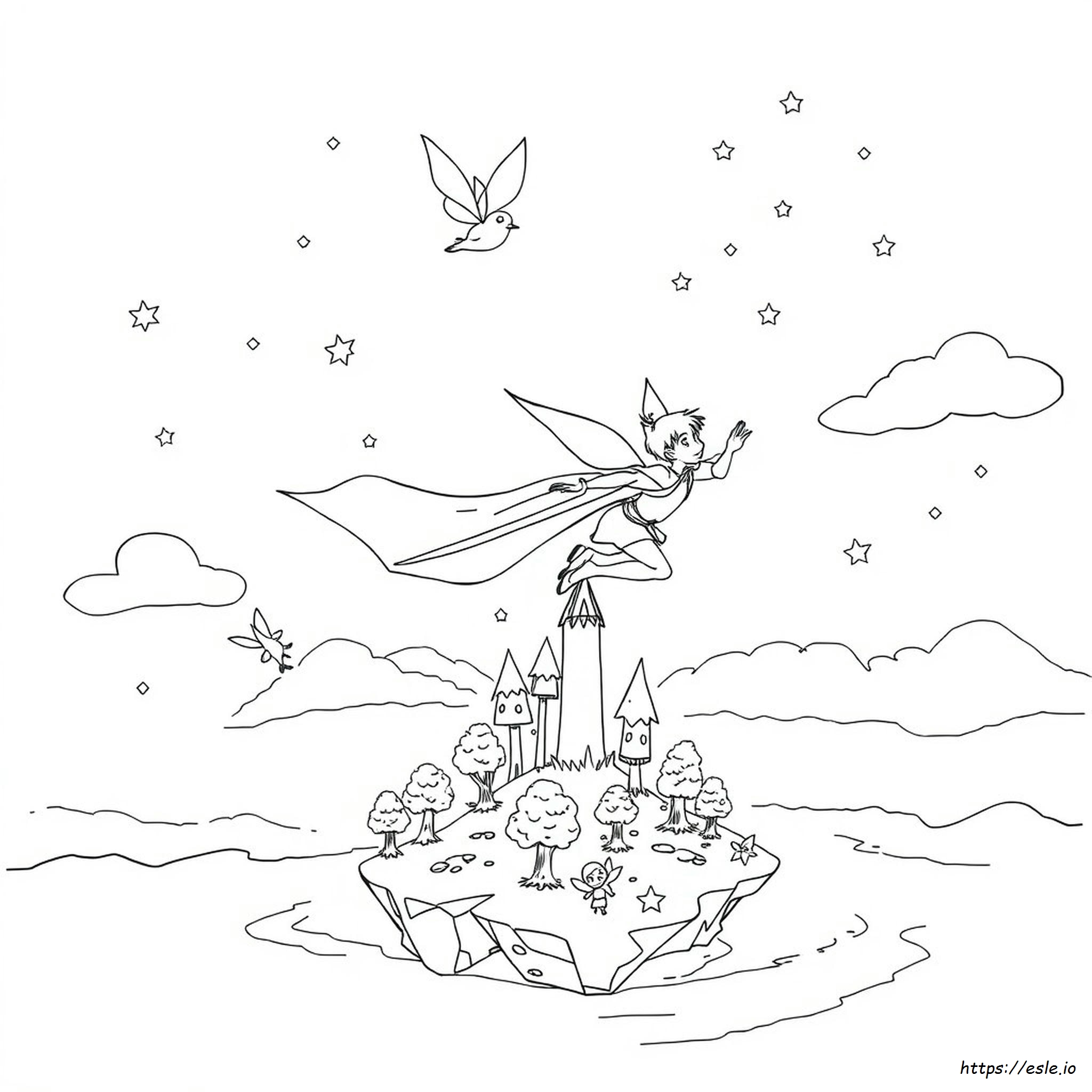 Flying Peter Pan Coloring Pages