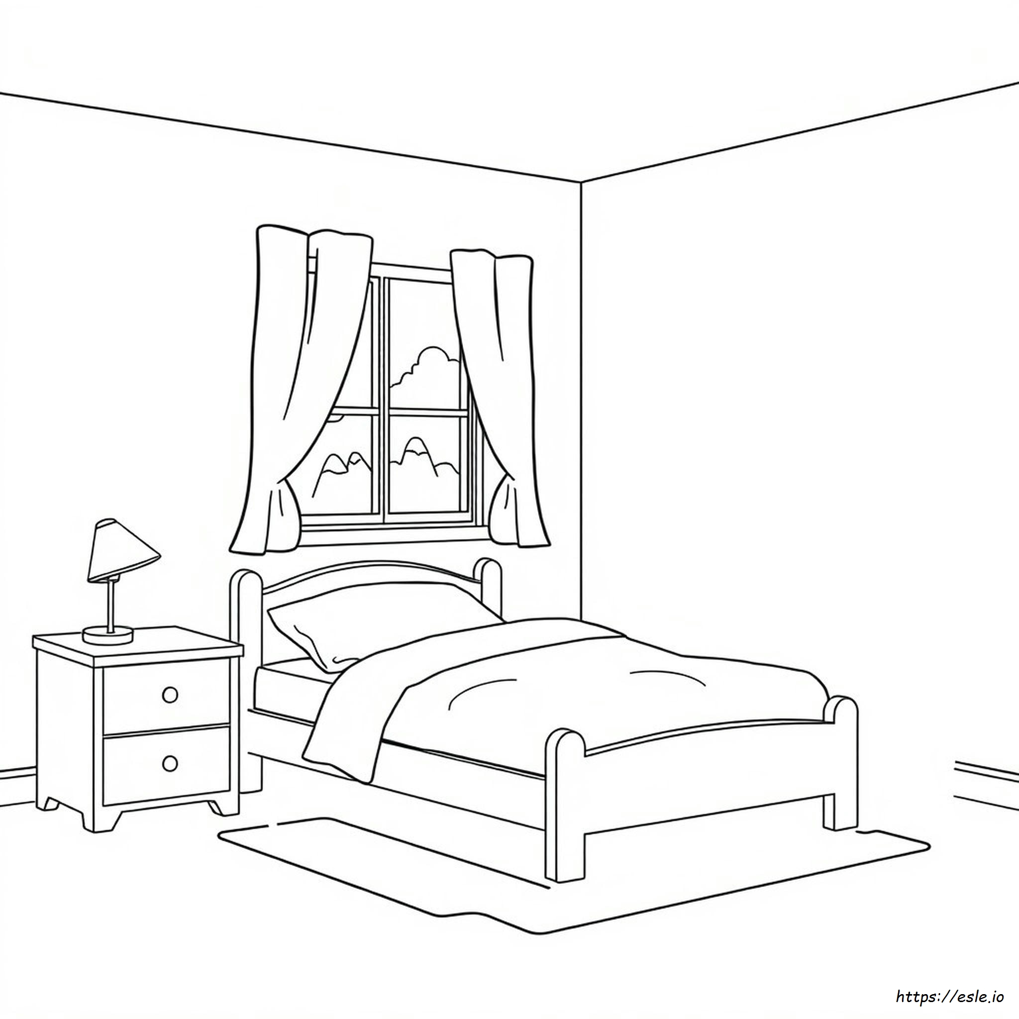 Immagine Da Colorare Di Una Camera Da Letto