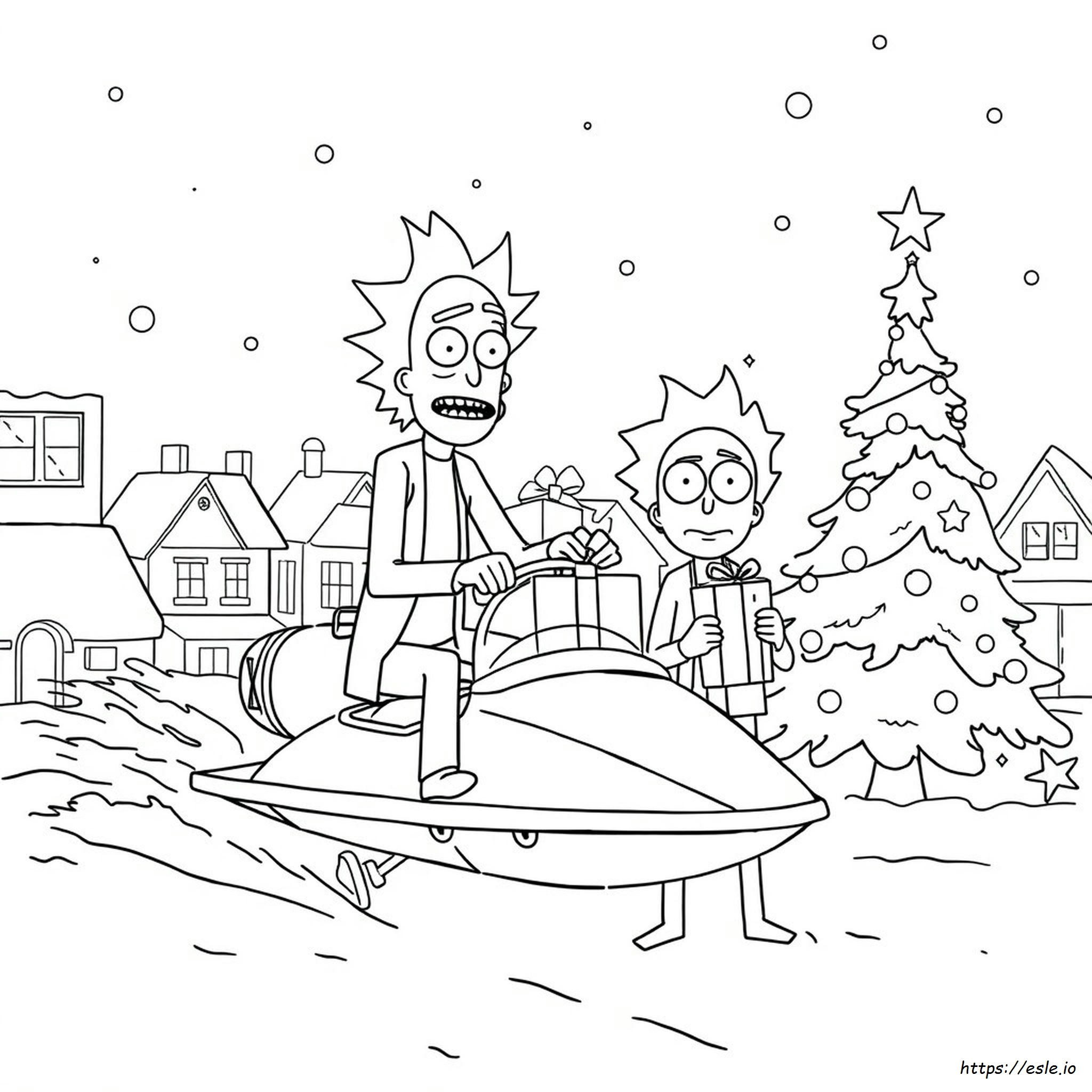 Rick And Morty Christmas Coloring Pages