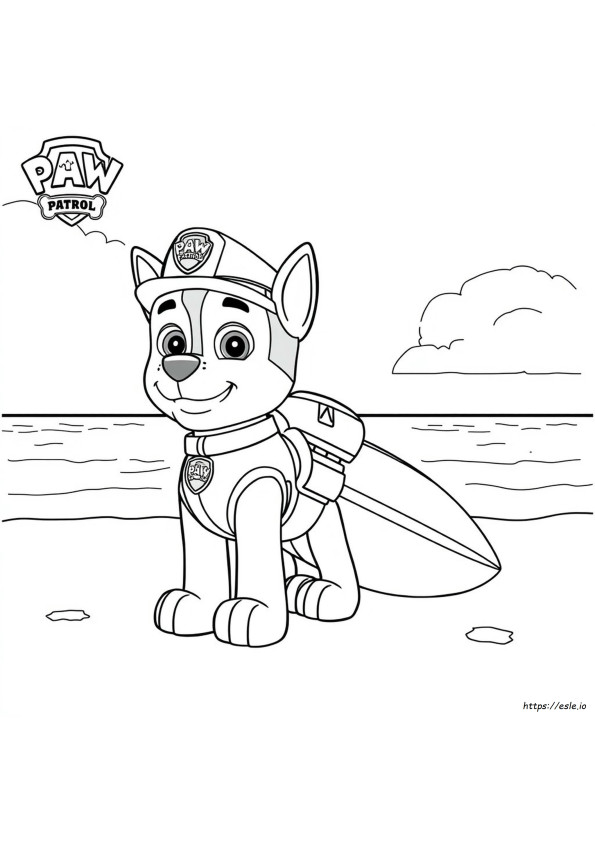 Machtige Zuma Paw Patrol Kleurplaat