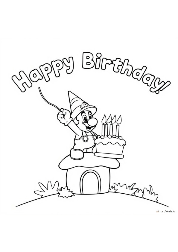 Printable Mario Happy Birthday Coloring Pages